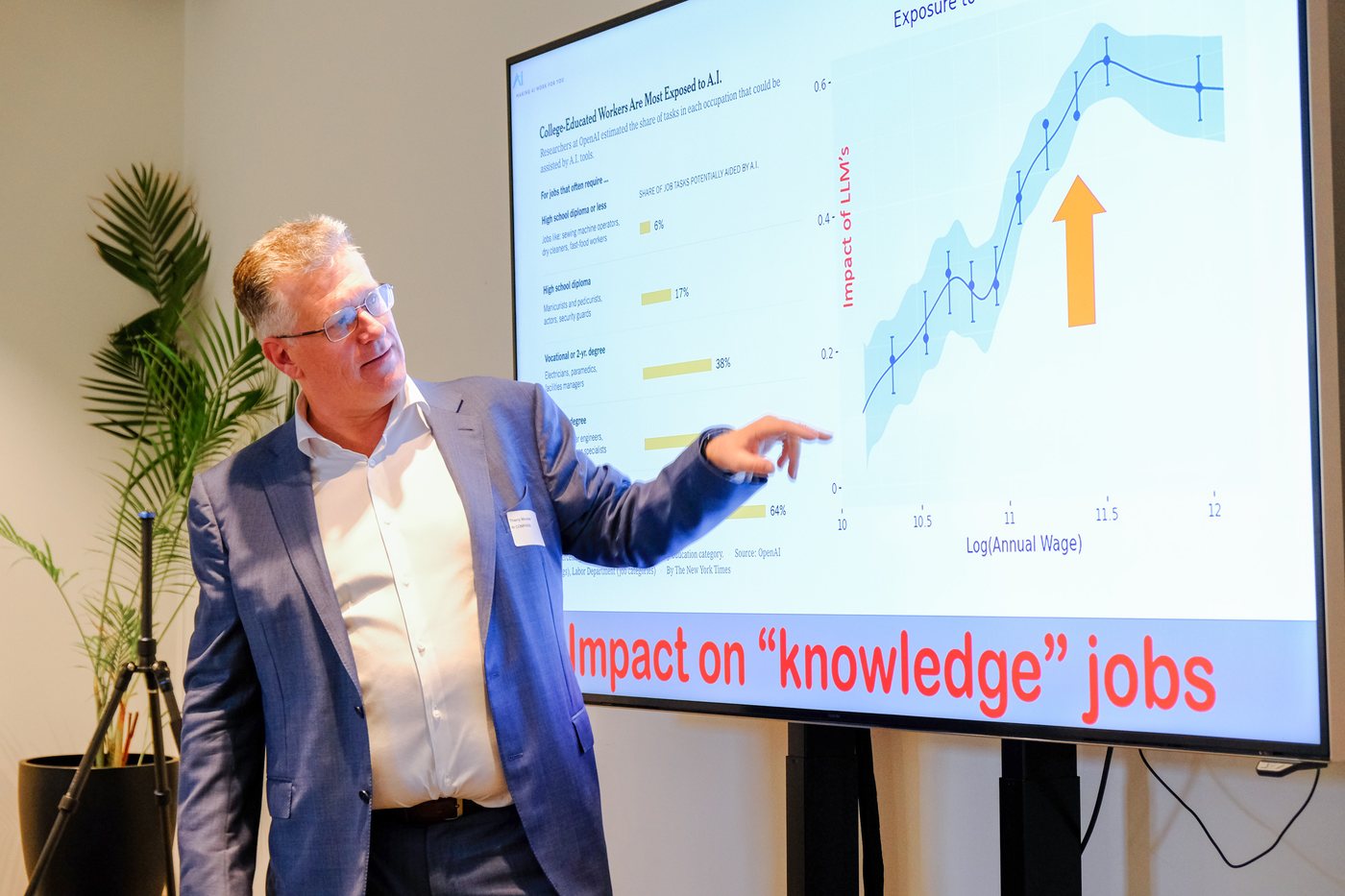 Thierry Moubax presenting AI strategy